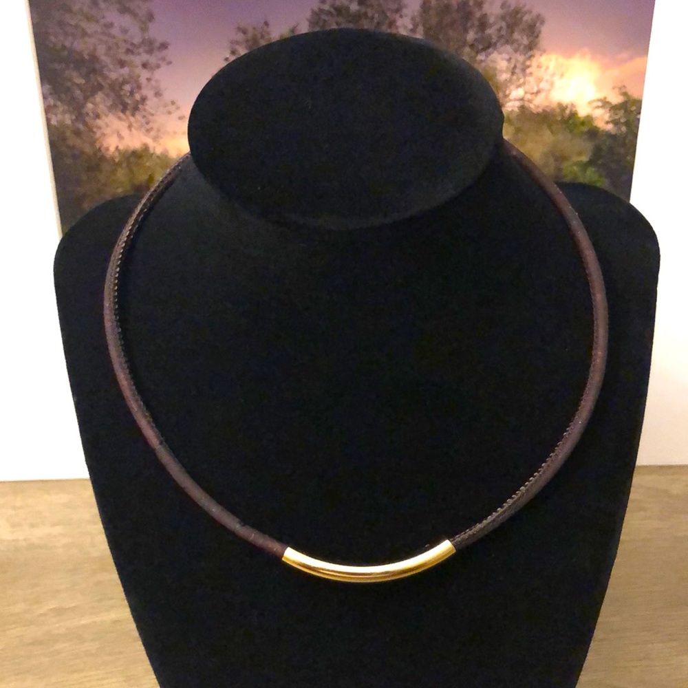 Espresso Vegan Leather Cork Necklace